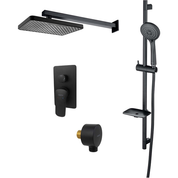 Набор смесителей 4 в 1 для душа Aquatek Вега AQ1074MB, чёрный матовый, Цвет производителя: чёрный матовый - фото 2