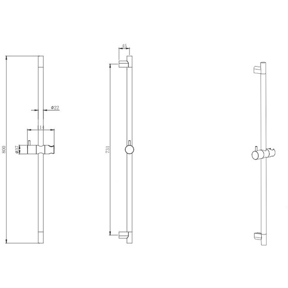 Душевая штанга Aquatek  AQ2000MB, чёрный матовый - фото 4