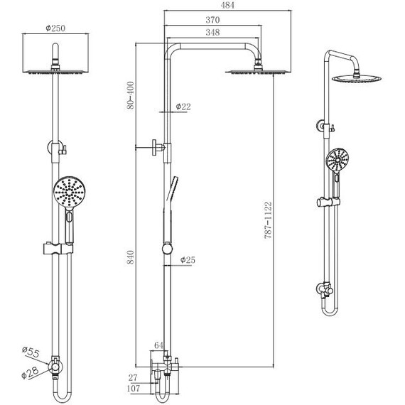Душевая стойка Aquatek Вега AQ2046CR, Цвет производителя: хром - фото 5