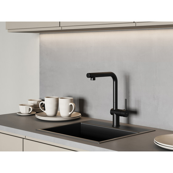 Смеситель для кухни Cersanit Flavis A68237, чёрный - фото 9