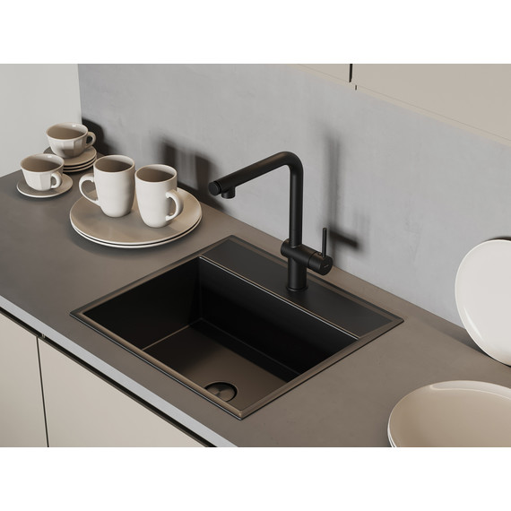 Смеситель для кухни Cersanit Flavis A68237, чёрный - фото 10