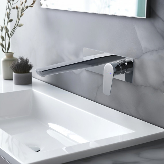 Смеситель для раковины настенный Aquatek Бетта AQ1113CR, Цвет производителя: хром - фото 2