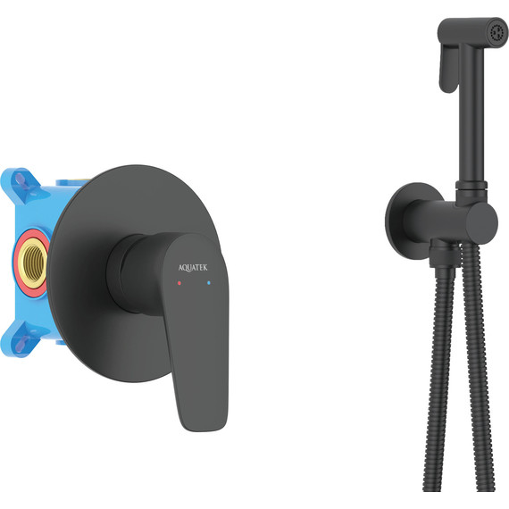 Набор для гигиенического душа Aquatek Бетта AQ1119MB (со скрытой частью) чёрный матовый - фото 2