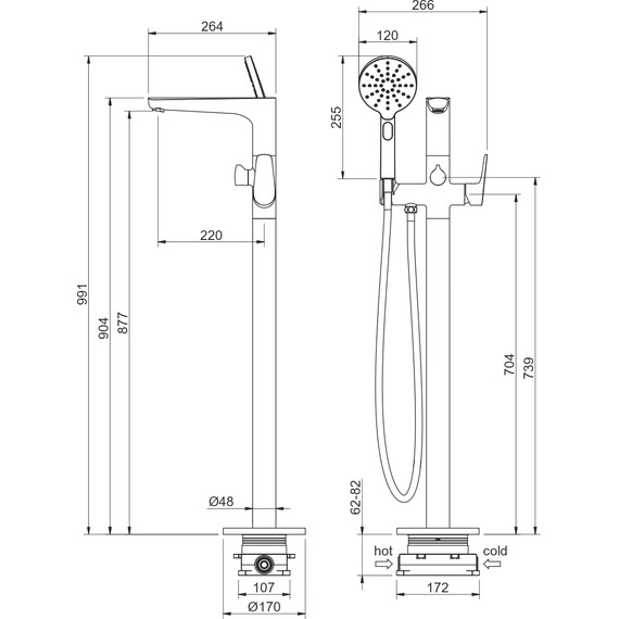 Смеситель для ванны Aquatek Бетта AQ1145MB, чёрный матовый, Цвет производителя: чёрный матовый - фото 13