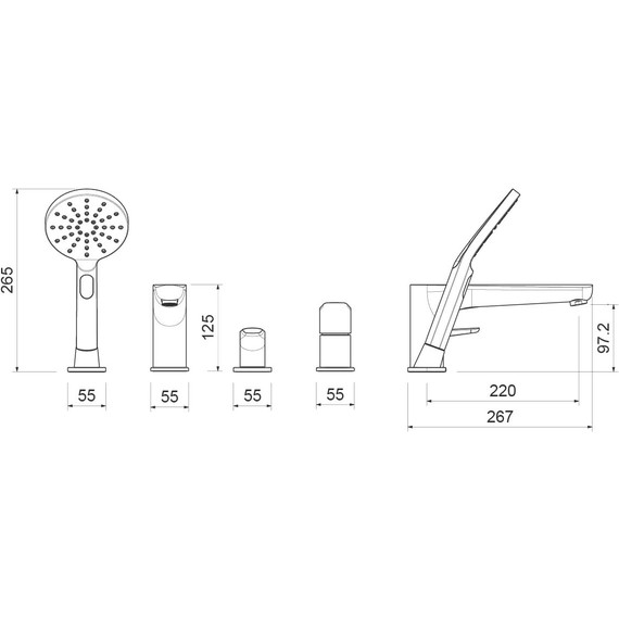 Смеситель для ванны Aquatek Бетта AQ1148CR, Цвет производителя: хром - фото 5