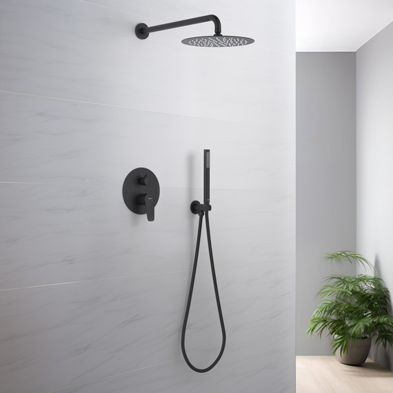 Душевая система для душа Aquatek Бетта AQ1172MB (со скрытой частью) чёрный матовый, Цвет производителя: чёрный матовый - фото 6