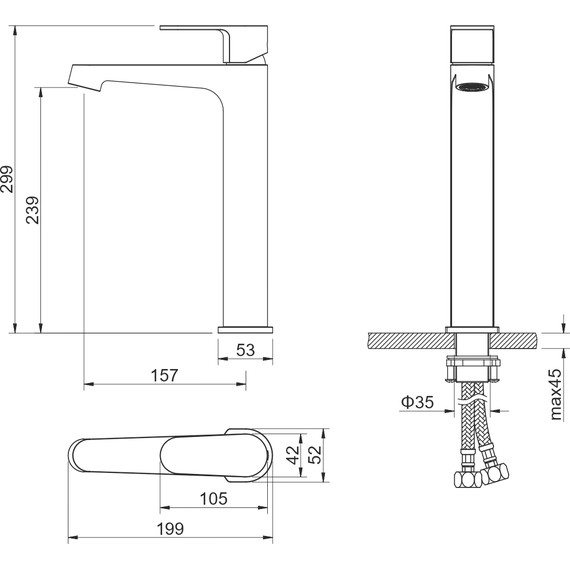 Смеситель для раковины высокий Aquatek Оберон AQ1204CR, Цвет производителя: хром - фото 10