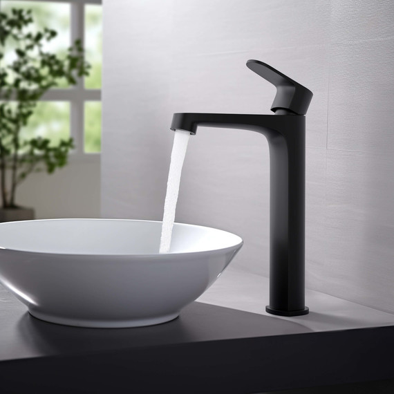 Смеситель для раковины высокий Aquatek Оберон AQ1204MB, чёрный матовый, Цвет производителя: чёрный матовый - фото 3