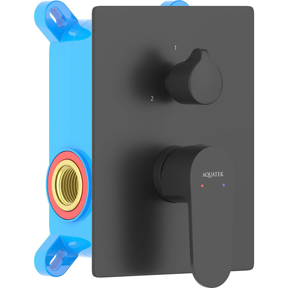 Смеситель для ванны Aquatek Оберон AQ1246MB (со скрытой частью) чёрный матовый, Цвет производителя: чёрный матовый - фото 2