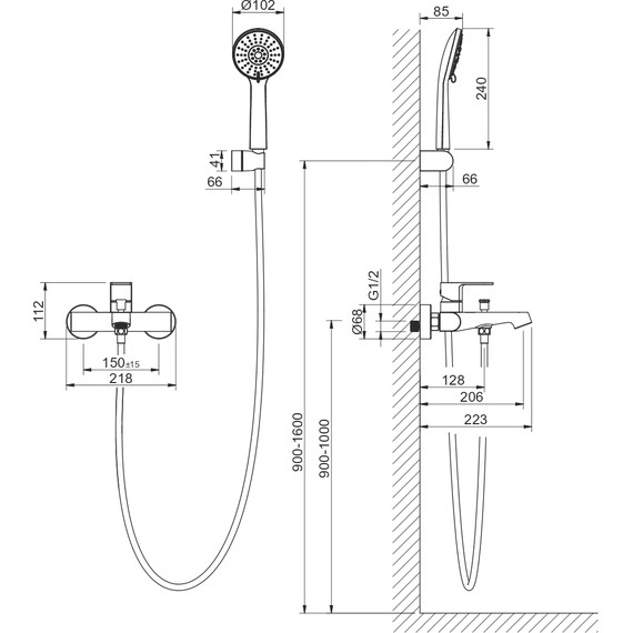 Смеситель для ванны Aquatek Оберон AQ1249CR, Цвет производителя: хром - фото 5
