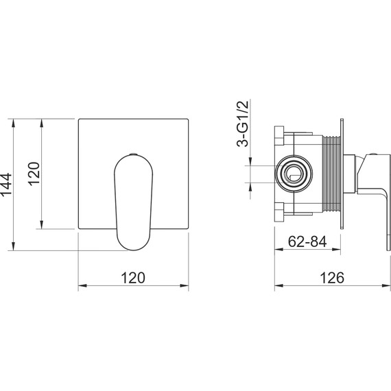 Смеситель для душа Aquatek Оберон AQ1266MB (со скрытой частью) чёрный матовый, Цвет производителя: чёрный матовый - фото 4
