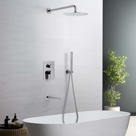 Душевая система для ванны Aquatek Оберон AQ1273CR (со скрытой частью), Цвет производителя: хром - фото 2