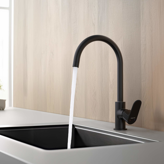 Смеситель для кухни Aquatek Оберон AQ1282MB, чёрный матовый, Цвет производителя: чёрный матовый - фото 5
