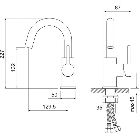 Смеситель для раковины Aquatek Европа AQ1307MB, чёрный матовый, Цвет производителя: чёрный матовый - фото 12