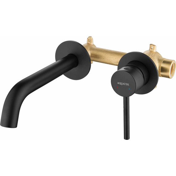 Смеситель для раковины настенный Aquatek Европа AQ1313MB, чёрный матовый, Цвет производителя: чёрный матовый - фото 2