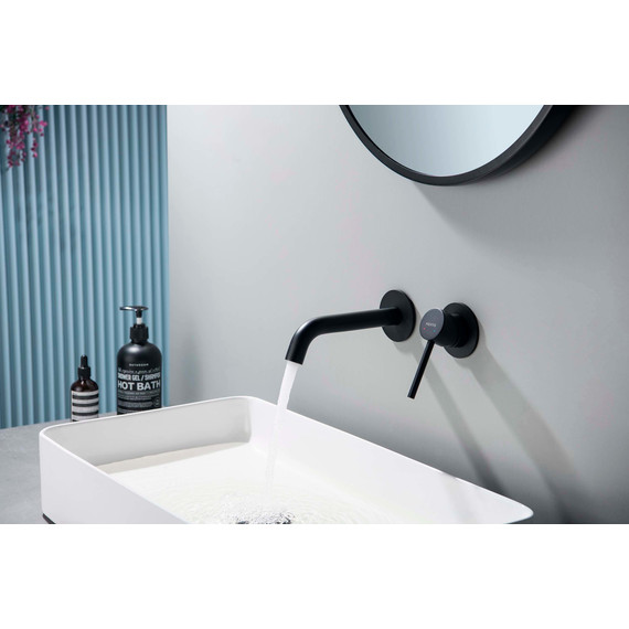 Смеситель для раковины настенный Aquatek Европа AQ1313MB, чёрный матовый, Цвет производителя: чёрный матовый - фото 8