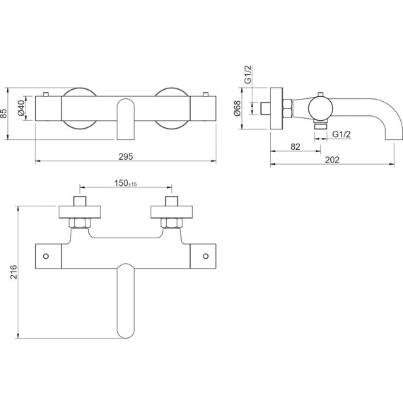 Смеситель для ванны Aquatek Европа AQ1343CR, Цвет производителя: хром - фото 3