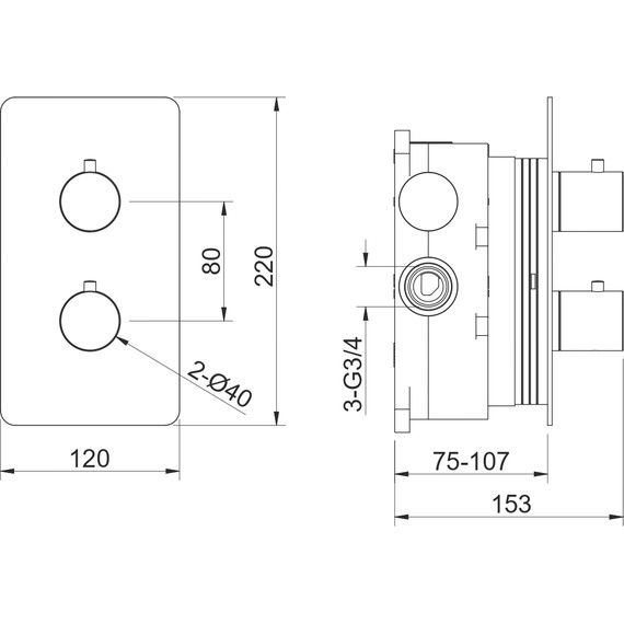 Смеситель для душа с термостатом Aquatek Европа AQ1391MB (со скрытой частью) чёрный матовый, Цвет производителя: чёрный матовый - фото 4