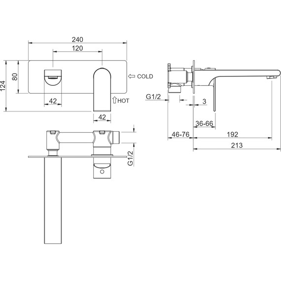 Смеситель для раковины настенный Aquatek Лира AQ1413CR, Цвет производителя: хром - фото 6