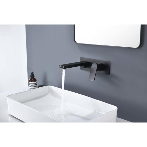 Смеситель для раковины настенный Aquatek Лира AQ1413MB, чёрный матовый, Цвет производителя: чёрный матовый - фото 3