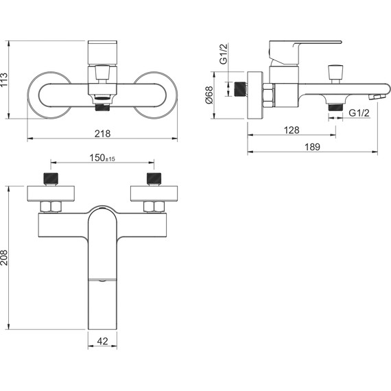 Смеситель для ванны Aquatek Лира AQ1440CR, Цвет производителя: хром - фото 3