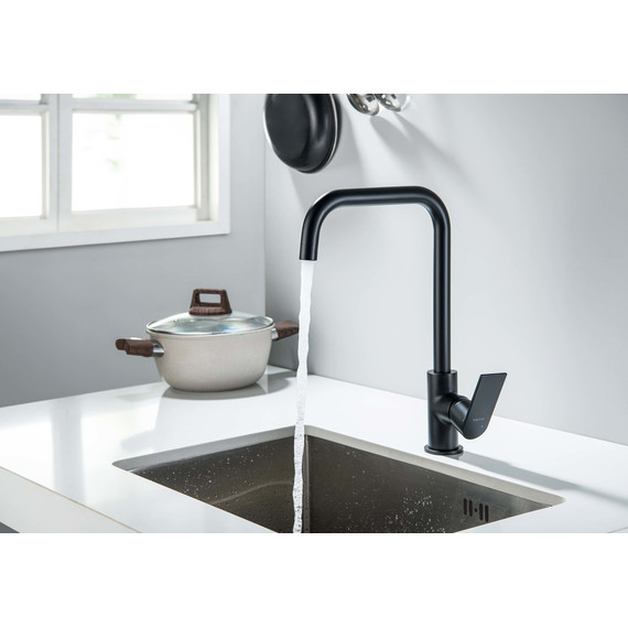 Смеситель для кухни Aquatek Лира AQ1480MB, чёрный матовый, Цвет производителя: чёрный матовый - фото 8
