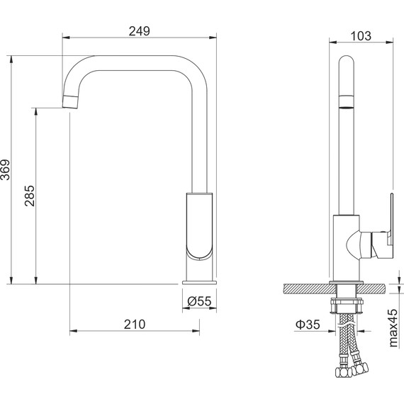 Смеситель для кухни Aquatek Лира AQ1480MB, чёрный матовый, Цвет производителя: чёрный матовый - фото 11