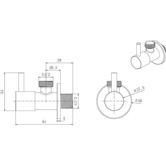 Вентиль угловой Aquatek  AQ2450CR - фото 3