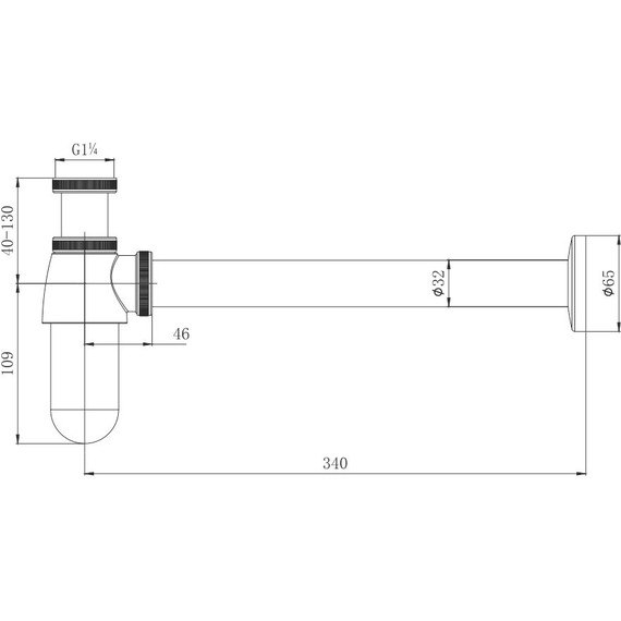 Сифон для умывальника Aquatek  AQ6011MB, чёрный матовый - фото 2