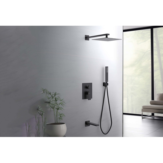 Душевая система для ванны Aquatek Лира AQ1473MB (со скрытой частью) чёрный матовый, Цвет производителя: чёрный матовый - фото 2