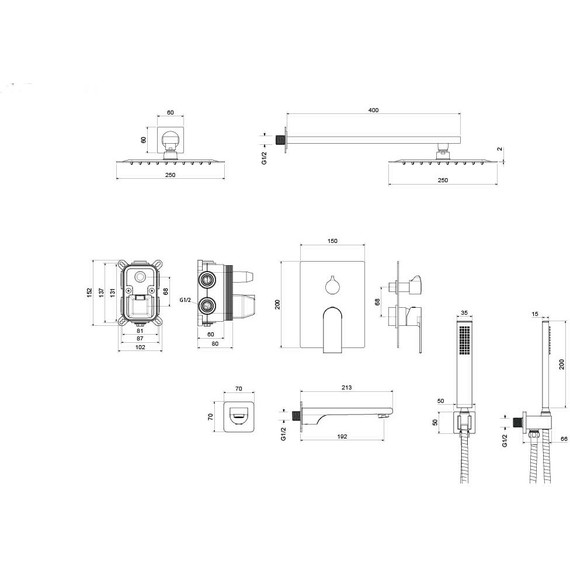 Душевая система для ванны Aquatek Лира AQ1473CR (со скрытой частью), Цвет производителя: хром - фото 4