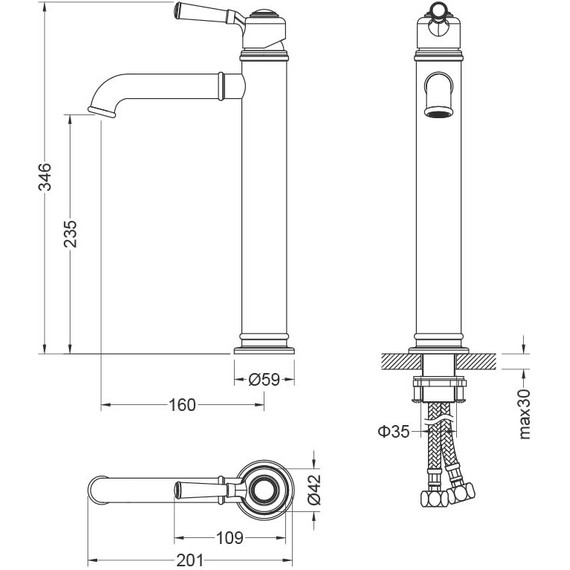 Смеситель для раковины Aquatek Классик AQ1504PG, золото, Цвет производителя: золото - фото 6