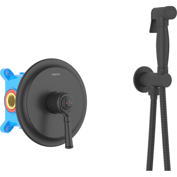 Набор для гигиенического душа Aquatek Классик AQ1519MB (со скрытой частью) чёрный матовый - фото 2