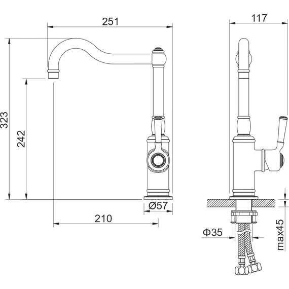 Смеситель для кухни Aquatek Классик AQ1580PG, золото, Цвет производителя: золото - фото 6