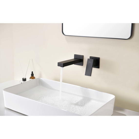 Смеситель для раковины настенный Aquatek Либра AQ1613MB, чёрный матовый, Цвет производителя: чёрный матовый - фото 3