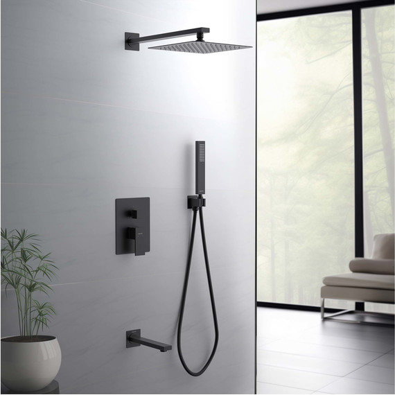 Душевая система для ванны Aquatek Либра AQ1673MB (со скрытой частью) чёрный матовый, Цвет производителя: чёрный матовый - фото 4