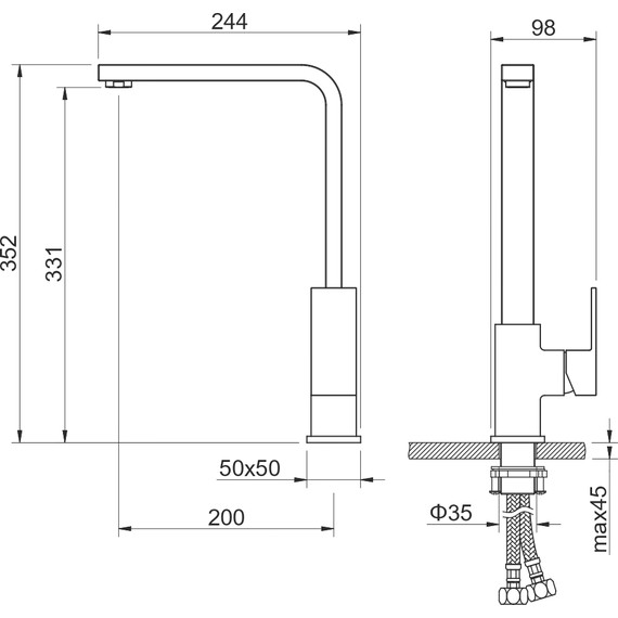 Смеситель для кухни Aquatek Либра AQ1680MB, чёрный матовый, Цвет производителя: чёрный матовый - фото 11