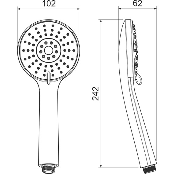 Ручной душ Aquatek Бетта AQ2009MB, чёрный матовый - фото 8