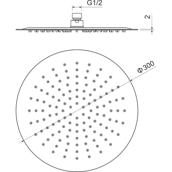 Верхний душ Aquatek 300x300 мм AQ2075CR - фото 8
