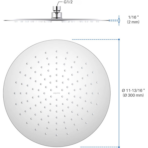 Верхний душ Aquatek 300x300 мм AQ2075CR - фото 7