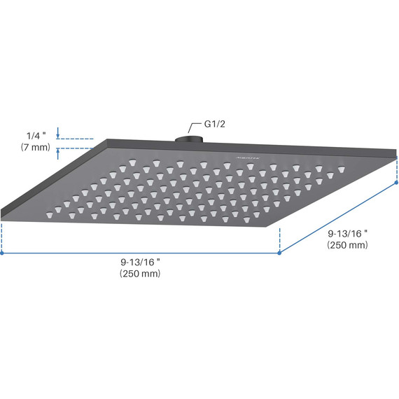 Верхний душ Aquatek 250x250 мм AQ2076MB, чёрный матовый - фото 6