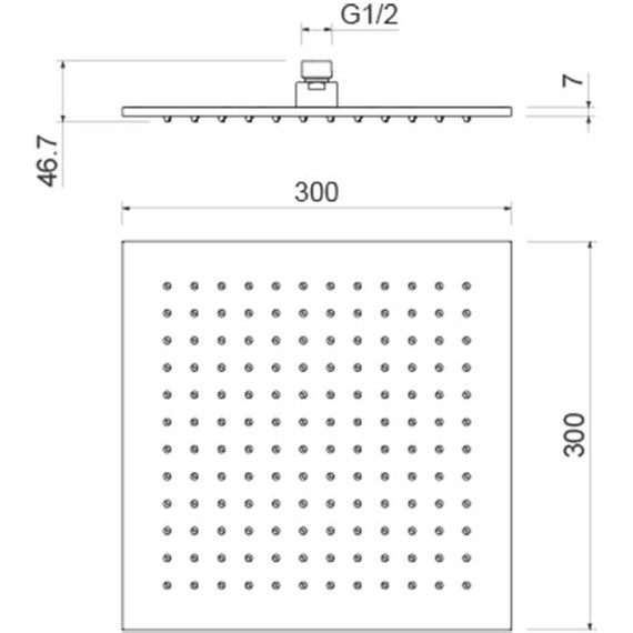 Верхний душ Aquatek 300x300 мм AQ2078CR - фото 3
