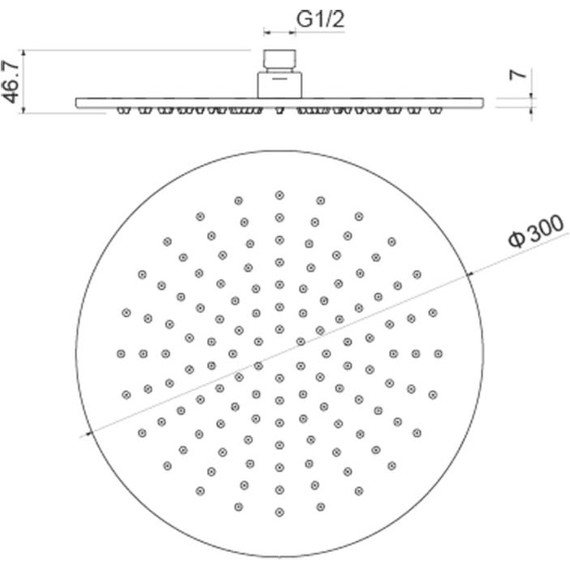 Верхний душ Aquatek 300x300 мм AQ2079MB, чёрный матовый - фото 3