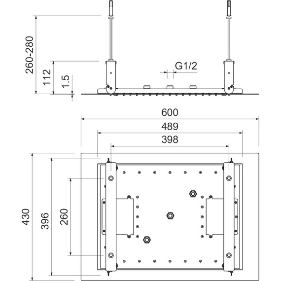Верхний душ Aquatek 600x430 мм AQ2083MB, чёрный матовый - фото 3