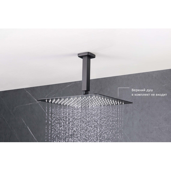 Кронштейн потолочный для верхнего душа Aquatek AQ2172MB, чёрный матовый - фото 3