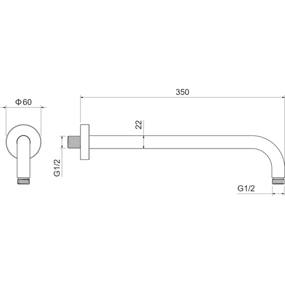 Кронштейн стеновой для верхнего душа Aquatek AQ2174CR - фото 4