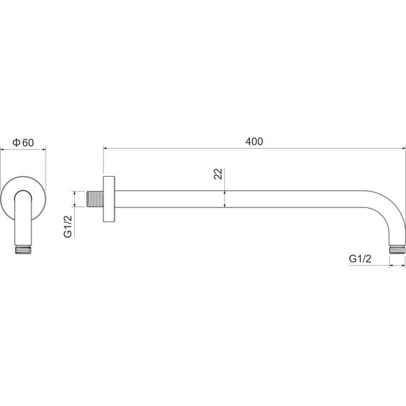 Кронштейн стеновой для верхнего душа Aquatek AQ2176CR - фото 4