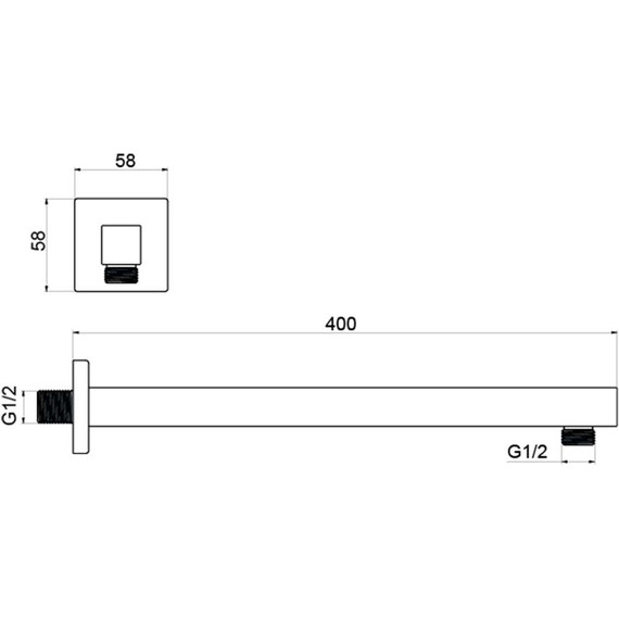 Кронштейн стеновой для верхнего душа Aquatek AQ2177MB, чёрный матовый - фото 3