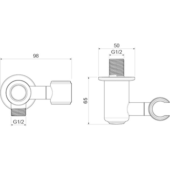 Шланговое подсоединение Aquatek Классик AQ2462MB, чёрный матовый - фото 3