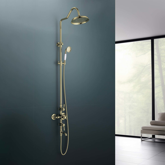 Душевая стойка с термостатом Aquatek Классик AQ2543PG, золото, Цвет производителя: золото - фото 10